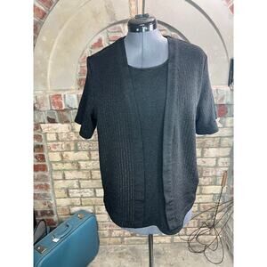 Alfred dunner sweater short sleeve black